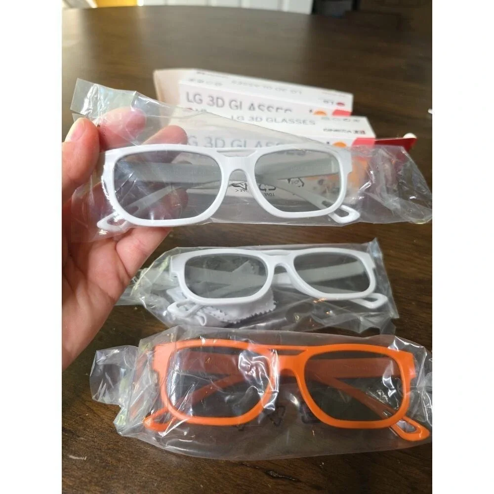 LG AG-F210 Cinema 3D Glasses‎ Black lot of 3 New White Orange